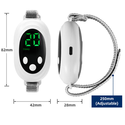 White Portable Sleep Aid Device - EMS Pulse Relaxation & Stress Relief Gadget with LED Display, Adjustable Wrist Strap.