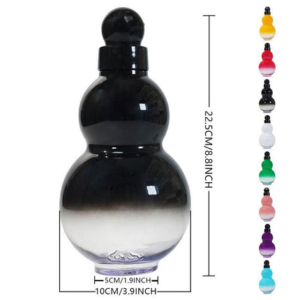 32oz Black Myth Wukong Inspired Gourd Water Plastic Green Bottle - Decorative Double-Layer Flask with Calligraphy and Accessories.