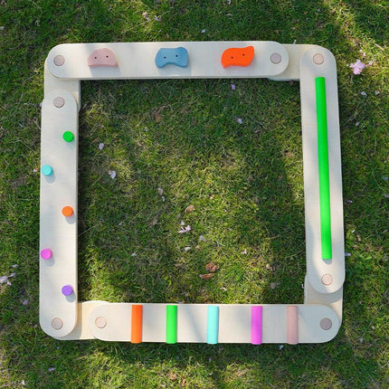 Wooden Sensory Balance Beam Set for Kids - Indoor and Outdoor Balance Training.
