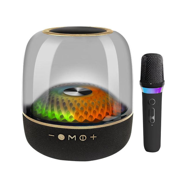 LP90 Black 360° Bluetooth Home Theater Speaker With One Microphone - LED Light Effect, 120W Surround Sound.
