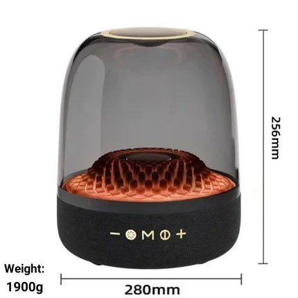 LP90 Black 360° Bluetooth Home Theater Speaker With One Microphone - LED Light Effect, 120W Surround Sound.