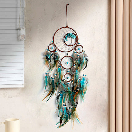 Handmade Dream Catcher with Feathers - Bohemian Wall Hanging Decorative Wind Chime.