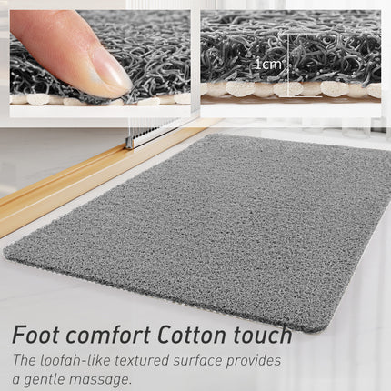 Gray Non-Slip Loofah-Style Bathroom Mat – Quick-Dry and Soft 40*60cm.