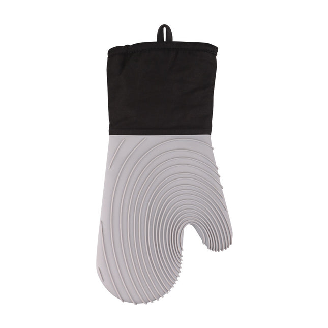 Gray Spiral Pattern Silicone Oven Mitts - Heat Resistant and Non-Slip Design (1 Pair/2 PCS).
