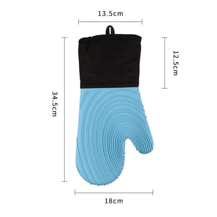 Gray Spiral Pattern Silicone Oven Mitts - Heat Resistant and Non-Slip Design (1 Pair/2 PCS).