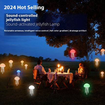 Hanging Style Jellyfish Shaped Night Light - 1000mAh Rechargeable LED Lamp.