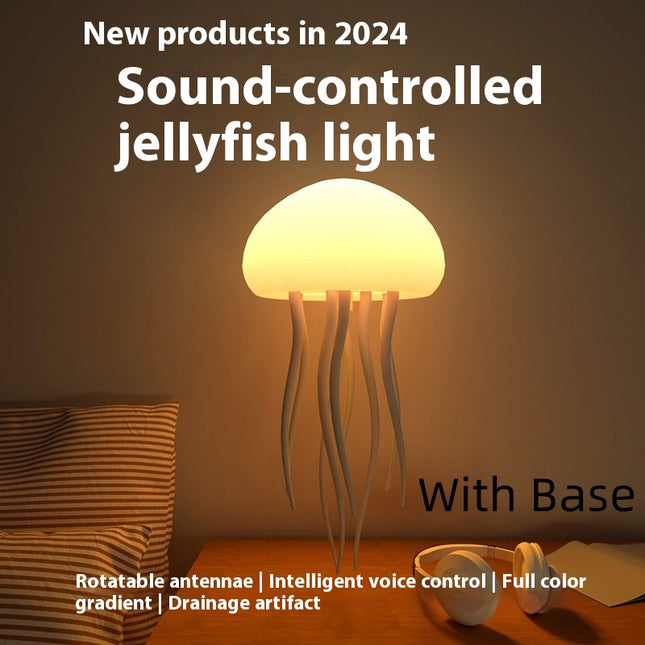 Hanging With Base Style Jellyfish Shaped Night Light - 1000mAh Rechargeable LED Lamp.