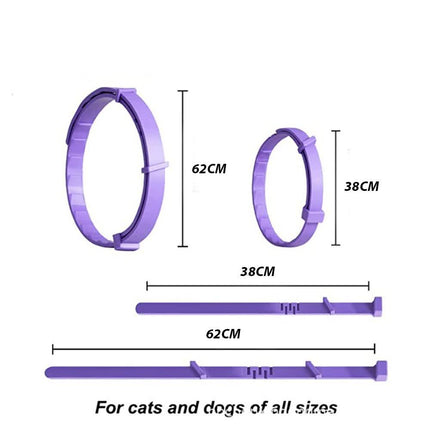 Purple Calming Collars for Cats - Natural Anxiety Relief, Adjustable, 4 Pack.