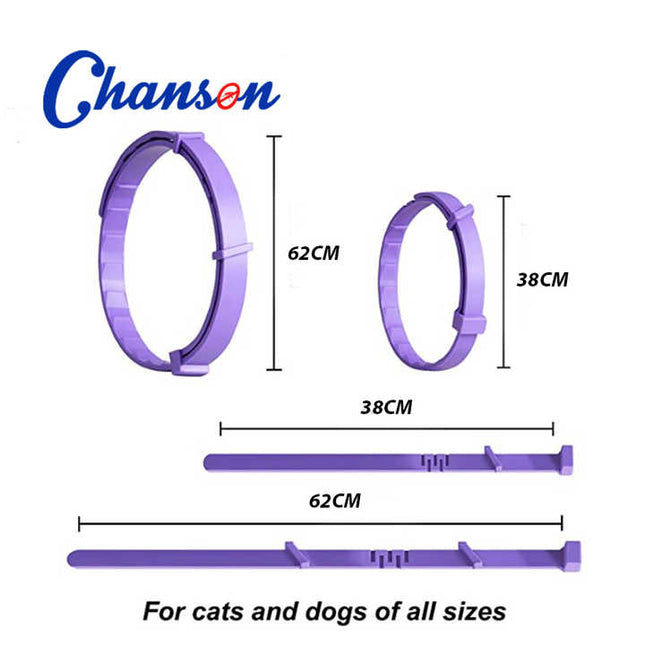 Oange Calming Collars for Cats - Natural Anxiety Relief, Adjustable, 3 Pack (2 set/6PCS).