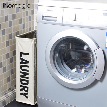 Rolling Laundry Basket with Wheels - 42L Capacity, Beige, 39*18.5*58CM.