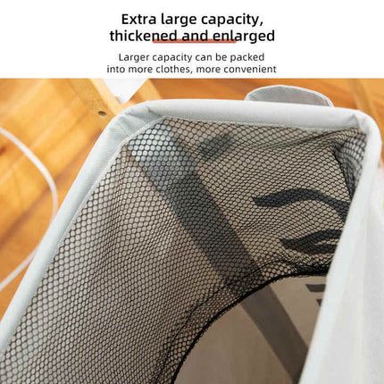 Rolling Laundry Basket with Wheels - 42L Capacity, Beige, 39*18.5*58CM.