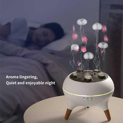 Dynamic Jellyfish Aroma Diffuser with Timer, Ambient Lighting, and Adjustable Mist Modes.