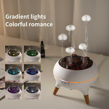 Dynamic Jellyfish Aroma Diffuser with Timer, Ambient Lighting, and Adjustable Mist Modes.