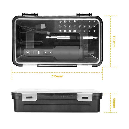 3.6V Li-ion Cordless Electric Screwdriver Set with 24 Bits, LED Light, and Torque Adjustment, 300rmp.