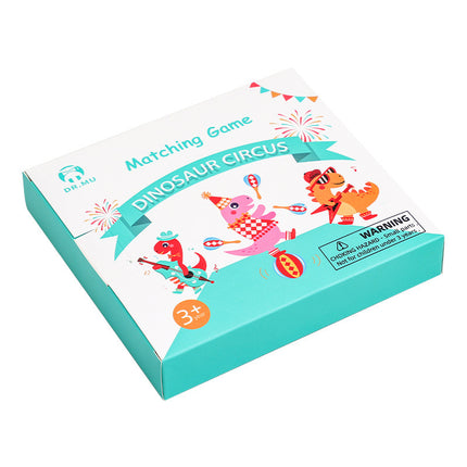 Dinosaur Circus Matching Game for Kids with Wooden Dice and Timer.