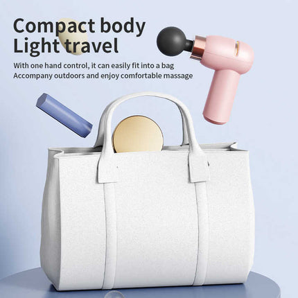 LC-005-Pink Portable Mini Massage Gun - Quiet Muscle Massager with 6 Speeds.