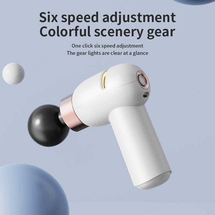LC-005-Pink Portable Mini Massage Gun - Quiet Muscle Massager with 6 Speeds.