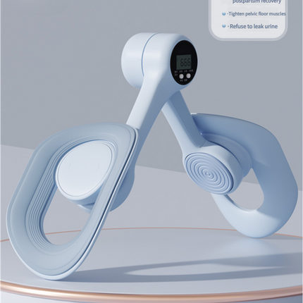 Blue Counting Adjustable Pelvic Floor Muscle Trainer with Smart Counter - Postpartum Recovery Tool.