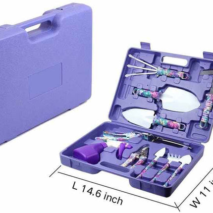 YL/L05 Green 5-Piece Compact Gardening Tool Set with Durable Case - Essential for Home Gardens.