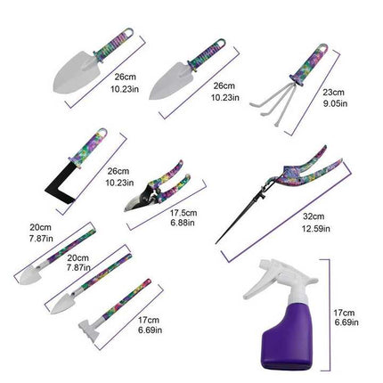 YL/L05 Green 5-Piece Compact Gardening Tool Set with Durable Case - Essential for Home Gardens.