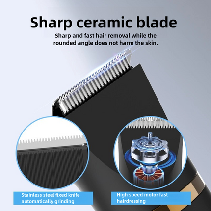 3-in-1 Waterproof Rechargeable Electric Hair Trimmer Set for Men - Professional Grooming Kit.