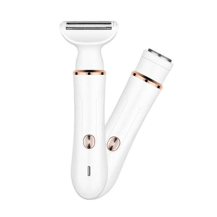 2-in-1 Electric Lady Shaver with Precision Tip - Portable and Rechargeable Grooming Tool.
