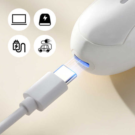 2-in-1 Electric Lady Shaver with Precision Tip - Portable and Rechargeable Grooming Tool.