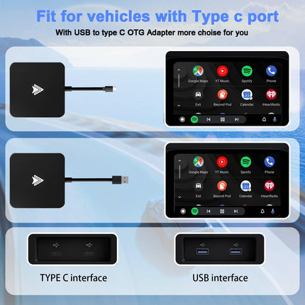 Car Wireless Android Auto Adapter - Transform Wired to Wireless, Bluetooth 5.0 & 5G WiFi.