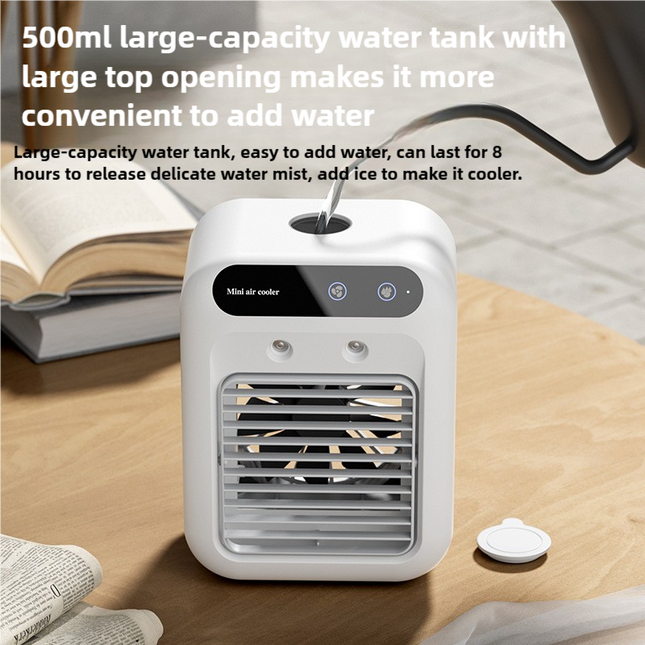 Portable Mini Air Cooler with Humidifier — 500ml.