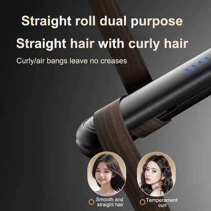 White Portable Wireless Hair Straightener with Adjustable Temperature - USB Type-C Charging, Lightweight Design.