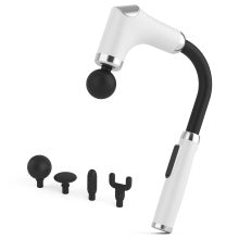 Long-Handle Percussion Massage Gun - Adjustable Speed Muscle Relaxation Device( Four Massage Heads).