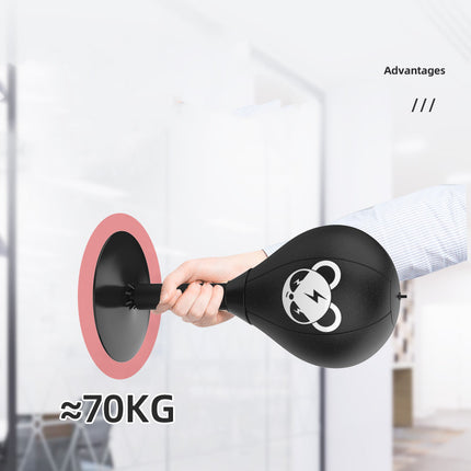 Adjustable Desktop Punching Speed Ball - Durable PU Leather, Stable Base (Monkey pattern and  Kids Boxing Gloves).