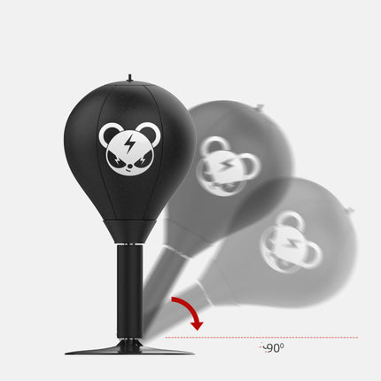 Adjustable Desktop Punching Speed Ball - Durable PU Leather, Stable Base (Monkey pattern and  Kids Boxing Gloves).