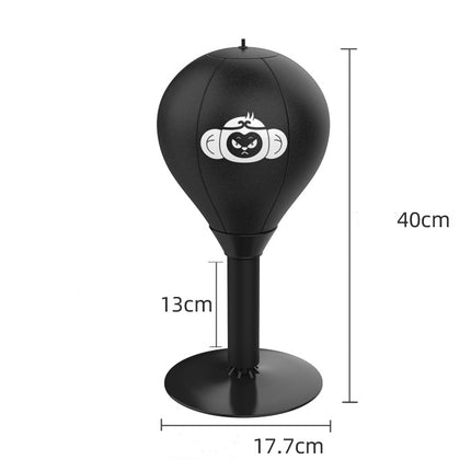 Adjustable Desktop Punching Speed Ball - Durable PU Leather, Stable Base (Monkey pattern and  Kids Boxing Gloves).