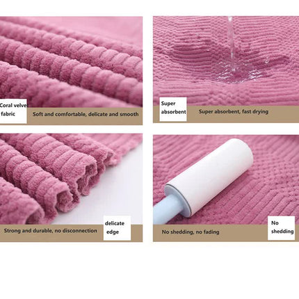 (2 PCS Purple) Coral Fleece Towel and Bath Towel Set - Ultra Soft, Absorbent, and Lint-Free for Home and Spa.