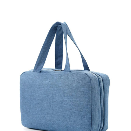 Green Multipurpose Portable Travel Toiletry Bag - Waterproof Cosmetic Organizer with Zipper.