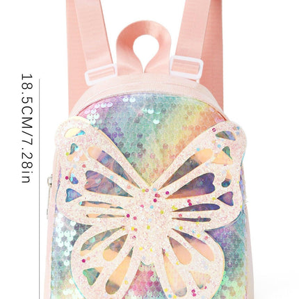 Glitter Butterfly Sequin Backpack - Sparkling Small Backpack for Kids.