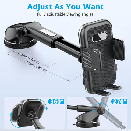 ML-239 Adjustable Car Phone Holder - Universal Suction Mount for Dashboard & Windscreen.