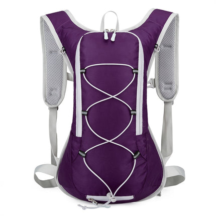 Purple Outdoor Sports Backpack for Running, Hiking, and Cycling - Lightweight and Waterproof（The product does not include a kettle）.