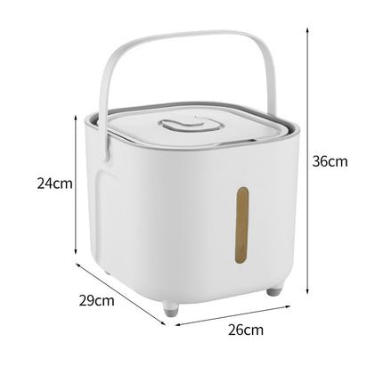 Large Capacity Rice Storage Container with Handle - Airtight, Press-to-Open Design for Convenient Rice Storage 26*29*24cm.