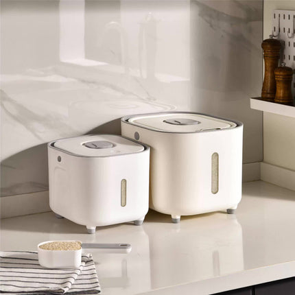 Large Capacity Rice Storage Container with Handle - Airtight, Press-to-Open Design for Convenient Rice Storage 26*29*24cm.