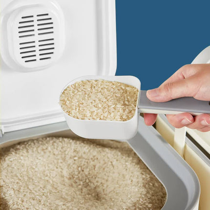Large Capacity Rice Storage Container with Handle - Airtight, Press-to-Open Design for Convenient Rice Storage 26*29*24cm.