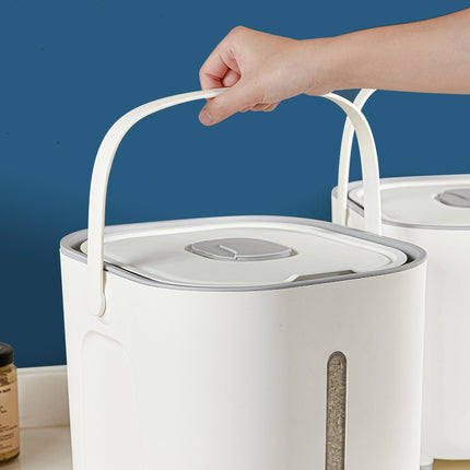 Large Capacity Rice Storage Container with Handle - Airtight, Press-to-Open Design for Convenient Rice Storage 26*29*24cm.