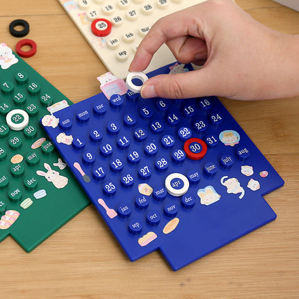 Black DIY Ring Perpetual Calendar - Creative Acrylic Desktop Calendar with Adjustable Rings.