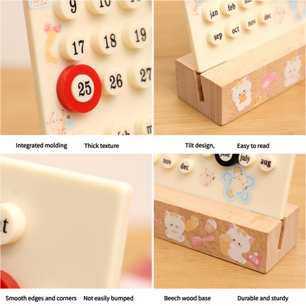 Black DIY Ring Perpetual Calendar - Creative Acrylic Desktop Calendar with Adjustable Rings.