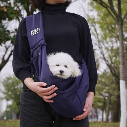 Nevy Blue Pet Sling Carrier Bag - Comfortable and Hands-Free Design.