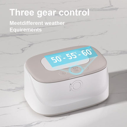 Grey USB-Powered Baby Wet Wipes Warmer - Portable and Adjustable Heating.