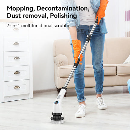 Electric Spin Scrubber with 7 Brush Heads - Cordless & Detachable Cleaning Tool.