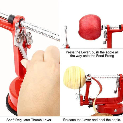 3-in-1 Apple Peeler, Corer, and Slicer with Suction Base – Effortless Fruit Prep.