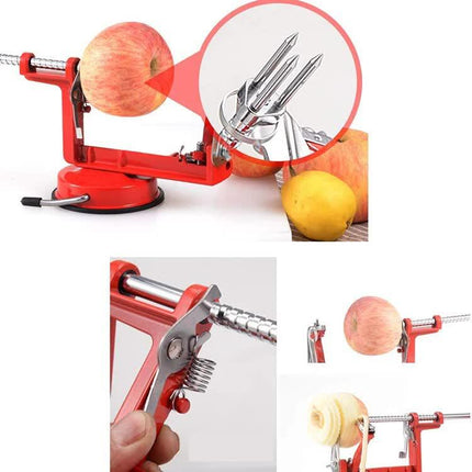 3-in-1 Apple Peeler, Corer, and Slicer with Suction Base – Effortless Fruit Prep.